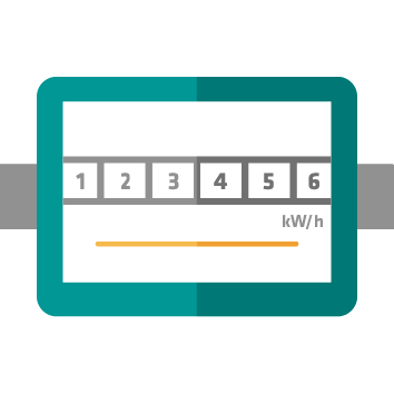 Stromzähler mit Beispiel-Zählerstand und kWh Angabe | © pwn